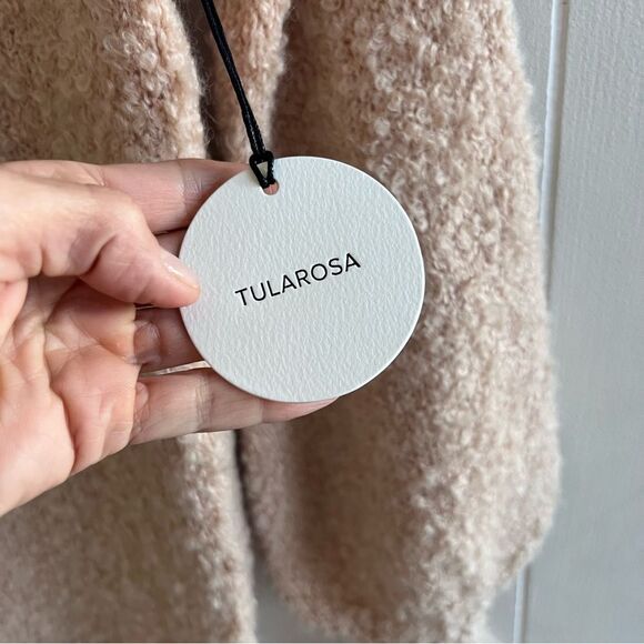 NWT Revolve TULAROSA Wool Alpaca Blend Bubble Sleeve V Neck Sweater - Picture 4 of 12